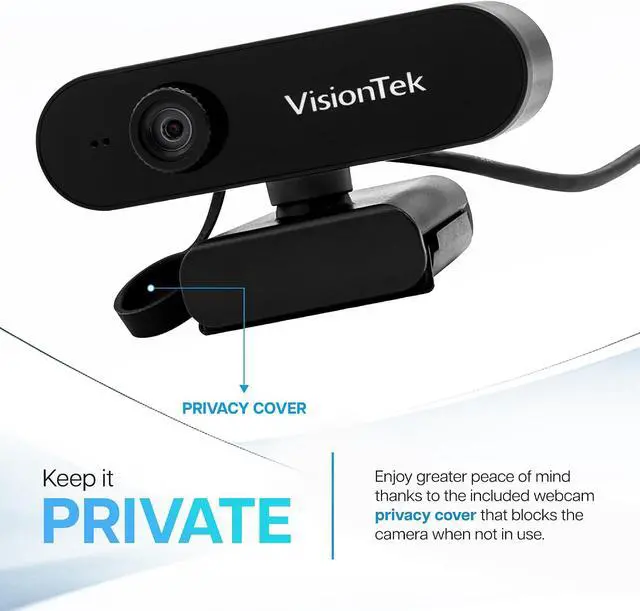 Alt view image 4 of 7 - VisionTek VTWC30 Premium Full HD 1080p Webcam - Built-in Microphone, Compatible with Windows, Mac, Chromebook & More 901379