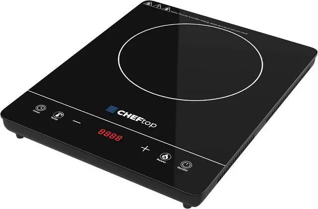 Main image of Cheftop Induction Cooktop Portable Induction Burners 120V Digital Ceramic Top with Kids Safety Lock,1800 Watt, Touch Sensor Control Multiple Cooking Zones & Levels (Single Burner - Edged))