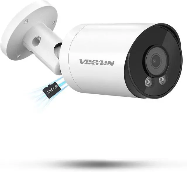 Main image of VIKYLIN 4K 8MP Starlight PoE IP Camera Outdoor, 8MP Bullet PoE Camera with AI Human Vehicle Detection, 2.8mm Lens, Built-in Mic, MicroSD 256GB, WDR, IP67, Blue Iris, NDAA Compliant