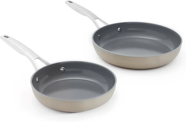 Main image of Calphalon® Premier Ceramic Nonstick 8" and 10" Frying Pan Set, Mushroom Grey