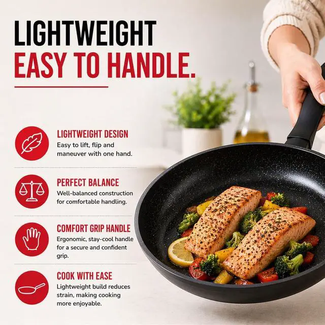 Alt view image 6 of 7 - Alva Energy 8" Ceramic Coated Aluminum Frying Pan, Induction & Oven Safe | Recycled aluminum core, 3-layer ceramic nonstick, scratch-resistant, stay-cool handle; ideal for eggs & everyday cooking