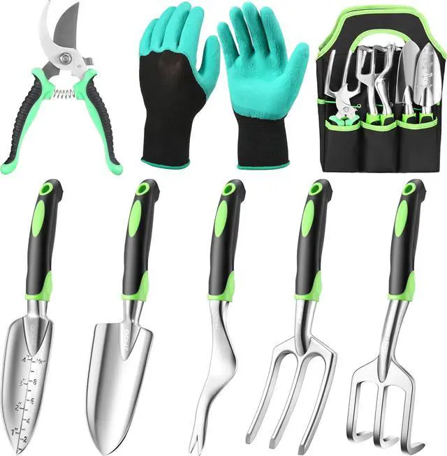 Main image of JMOO Garden Tools, 8-Piece Garden Tool Set with Non-Slip Ergonomic HandlesIdeal for All Ages, This is the for Dad and Mom, and Gardening Enthusiasts.