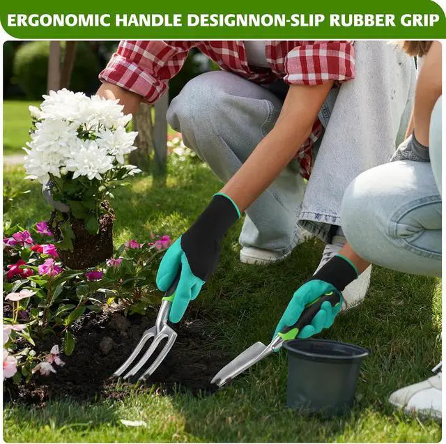 Alt view image 5 of 7 - JMOO Garden Tools, 8-Piece Garden Tool Set with Non-Slip Ergonomic HandlesIdeal for All Ages, This is the for Dad and Mom, and Gardening Enthusiasts.