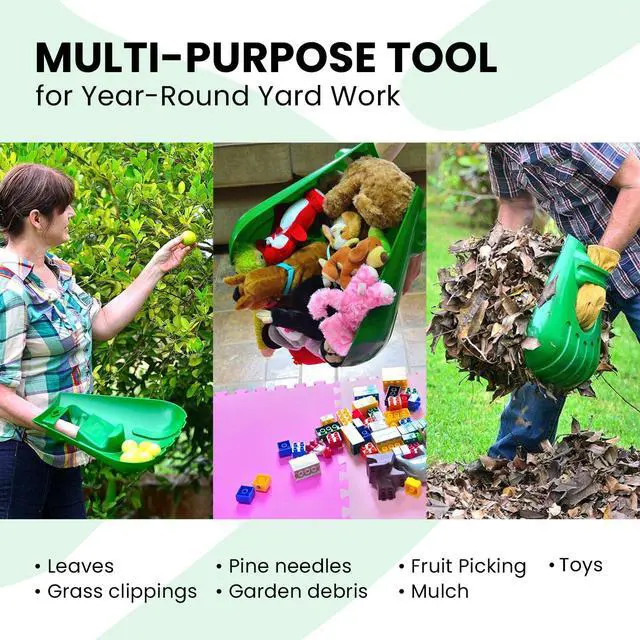 Alt view image 6 of 7 - GARDEASE Leaf Scoops, Ergonomic Large Hand Held Rakes for Yard (1 Pair) | Closed-claw design scoops leaves and grass fast, wet or dry. Also great for mulch, compost, fruit picking and pet cleanup.