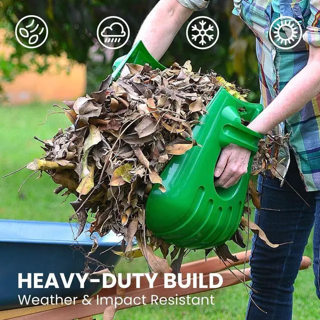 Alt view image 5 of 7 - GARDEASE Leaf Scoops, Ergonomic Large Hand Held Rakes for Yard (1 Pair) | Closed-claw design scoops leaves and grass fast, wet or dry. Also great for mulch, compost, fruit picking and pet cleanup.