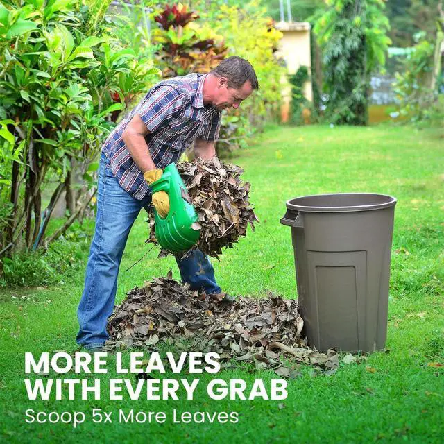 Alt view image 3 of 7 - GARDEASE Leaf Scoops, Ergonomic Large Hand Held Rakes for Yard (1 Pair) | Closed-claw design scoops leaves and grass fast, wet or dry. Also great for mulch, compost, fruit picking and pet cleanup.