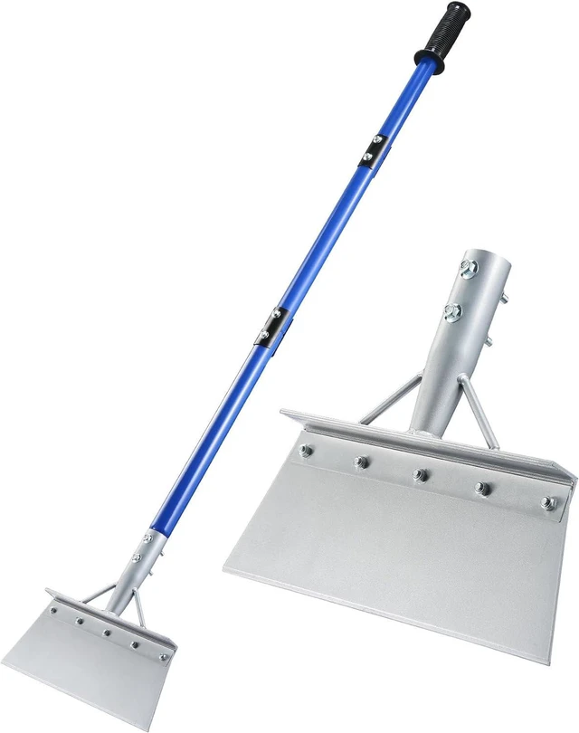 Main image of Heavy Duty Snow Shovel with 52" Adjustable Handle - Multifunctional Ice Scraper & Garden Tool, Steel Blade for Snow Removal, Driveway & Sidewalk Cleaning - Ergonomic Design (All Seasons)