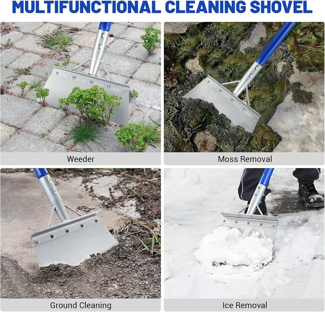 Alt view image 5 of 7 - Heavy Duty Snow Shovel with 52" Adjustable Handle - Multifunctional Ice Scraper & Garden Tool, Steel Blade for Snow Removal, Driveway & Sidewalk Cleaning - Ergonomic Design (All Seasons)