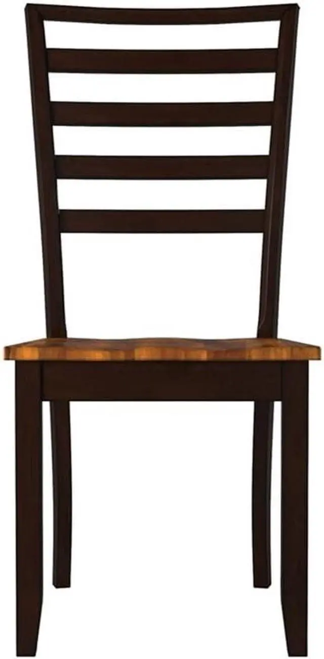 Alt view image 4 of 7 - Steve Silver Company Abaco Side Solid Acacia and Hardwood, Set of 2 Chairs, Ergonomic Ladder Back, Scooped Seat for Comfort and Durability, 19" L x 22" W x 40" H, Brown