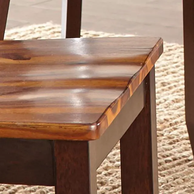 Alt view image 5 of 7 - Steve Silver Company Abaco Side Solid Acacia and Hardwood, Set of 2 Chairs, Ergonomic Ladder Back, Scooped Seat for Comfort and Durability, 19" L x 22" W x 40" H, Brown