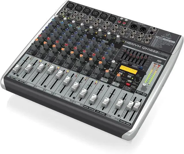 Alt view image 4 of 5 - Behringer XENYX QX1222USB Premium 16-Input 2/2-Bus Mixer with XENYX Mic Preamps and Compressors, Klark Teknik Multi-FX Processor, Wireless Option and USB/Audio Interface
