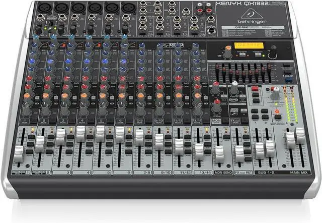 Alt view image 2 of 5 - Behringer XENYX QX1832USB Premium 18-Input 3/2-Bus Mixer with XENYX Mic Preamps and Compressors, Klark Teknik Multi-FX Processor, Wireless Option and USB/Audio Interface