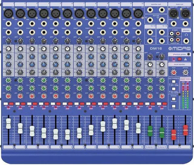 Alt view image 2 of 4 - Midas DM16 16 Input Analogue Live and Studio Mixer with Midas Microphone Preamplifiers