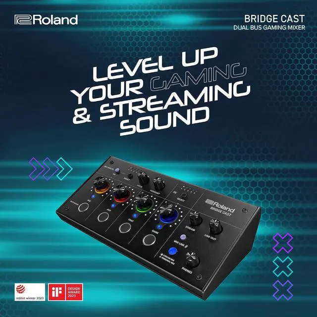 Alt view image 2 of 6 - Roland BRIDGE CAST Dual Bus Gaming Mixer | Pro Audio Streaming Interface and Mixer for Online Gamers | 32-Bit Hardware DSP | USB-C Windows & Mac Connectivity | XLR Input for Mics | Ice White