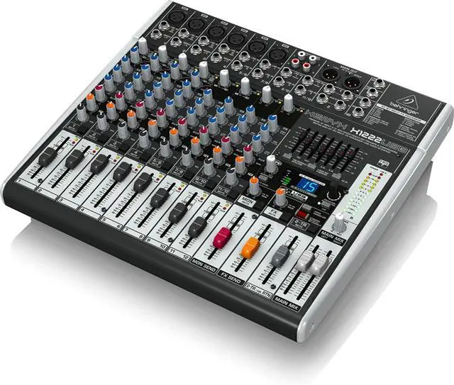 Main image of Behringer XENYX X1222USB Premium 16-Input 2/2-Bus Mixer with XENYX Mic Preamps and Compressors, British EQ, 24-Bit Multi-FX Processor and USB/Audio Interface