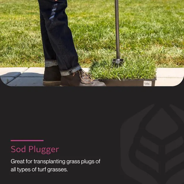 Alt view image 2 of 7 - Yard Butler Sod Plugger, No-Bend Lawn Repair for Grass Plugs | Ergonomic No-Bend Sod Plugger for Zoysia, St. Augustine and Bermuda Grass, Durable Steel with Soil Ejector, Professional