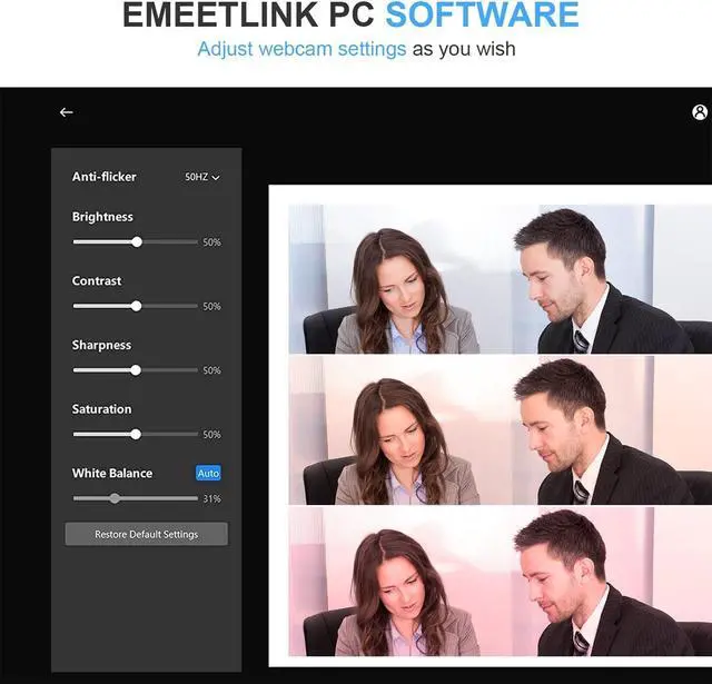 Alt view image 7 of 7 - EMEET 1080P HD Webcam C960 Web Camera with Microphone, 90° FOV PC Camera w/2 Noise-canceling Mics & Privacy Cover, Plug & Play USB Webcam for Video Calling, Zoom/Skype/Facetime, PC/Mac/Laptop - Grey