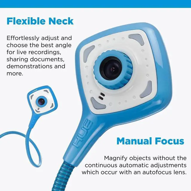 Alt view image 4 of 7 - HUE HD Pro USB Document Camera/Visualizer for Teachers/Classroom, Blue | Full HD 1080p Flexible Camera, Built-in Microphone & LED Lights, Windows / ChromeOS / MacOS / iPadOS 17+ Compatibility