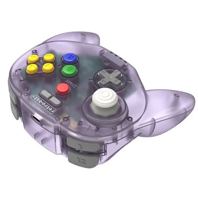 Alt view image 2 of 7 - Retro-Bit Tribute 64 2.4 GHz Wireless Controller for Nintendo 64 (N64), Switch Online, PC, MacOS, RetroPie, Raspberry Pi and Other USB Devices (Atomic Purple)