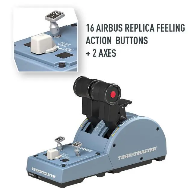 Alt view image 6 of 7 - Thrustmaster TCA Quadrant Airbus Edition Flight Sim Throttle - PC | Detents, switches, thrust reversers, 2 axes, 16 buttons, Hall-Effect sensors, linear mode, for realistic cockpit control