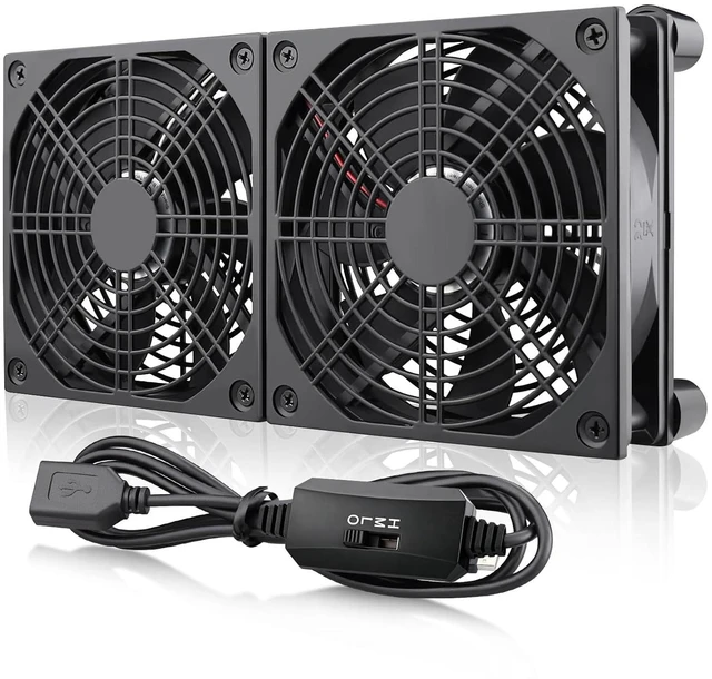 Main image of Wathai 240mm Router Cooling Fan for Computer Cooler Small Box 5V USB | USB Powered Multi Speed Electronics Cooling Pad, Modem Receiver TV Box Amplifier Receiver Stand, Small Computer Fans