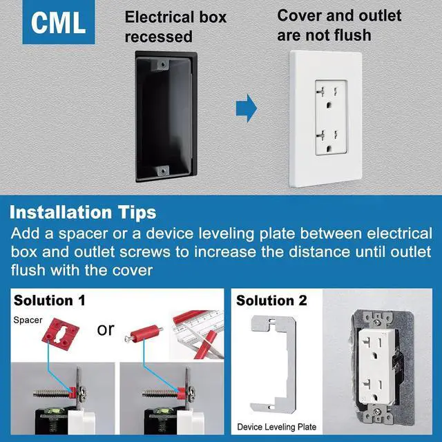 Alt view image 7 of 7 - CML 2-Gang Matte White Decorator Screwless Wall Plates, 12 Pack Child Safe Light Switch Covers, Standard Size 4.68 X 4.72, Scratch and Impact Resistant, Hidden Screws, Polycarbonate