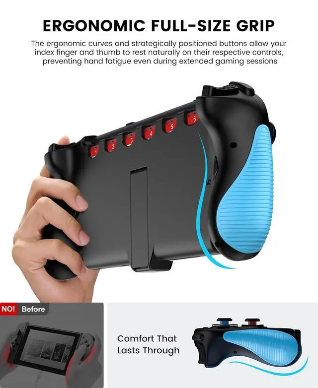 Alt view image 2 of 7 - Gammeefy JC700 Switch 2 Controller, Handheld Controller with Ergonomic Grip | Hall Effect Joystick, 8-Color RGB Lighting, Wired Connection | No Latency, Macros, Turbo, 6 Game Slots