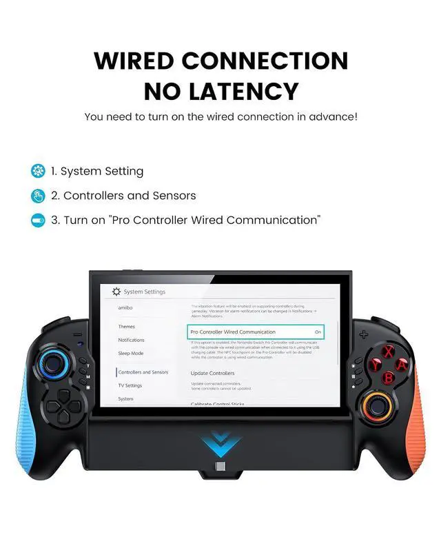 Alt view image 3 of 7 - Gammeefy JC700 Switch 2 Controller, Handheld Controller with Ergonomic Grip | Hall Effect Joystick, 8-Color RGB Lighting, Wired Connection | No Latency, Macros, Turbo, 6 Game Slots