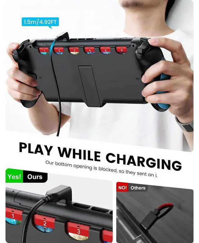 Alt view image 5 of 7 - Gammeefy JC700 Switch 2 Controller, Handheld Controller with Ergonomic Grip | Hall Effect Joystick, 8-Color RGB Lighting, Wired Connection | No Latency, Macros, Turbo, 6 Game Slots