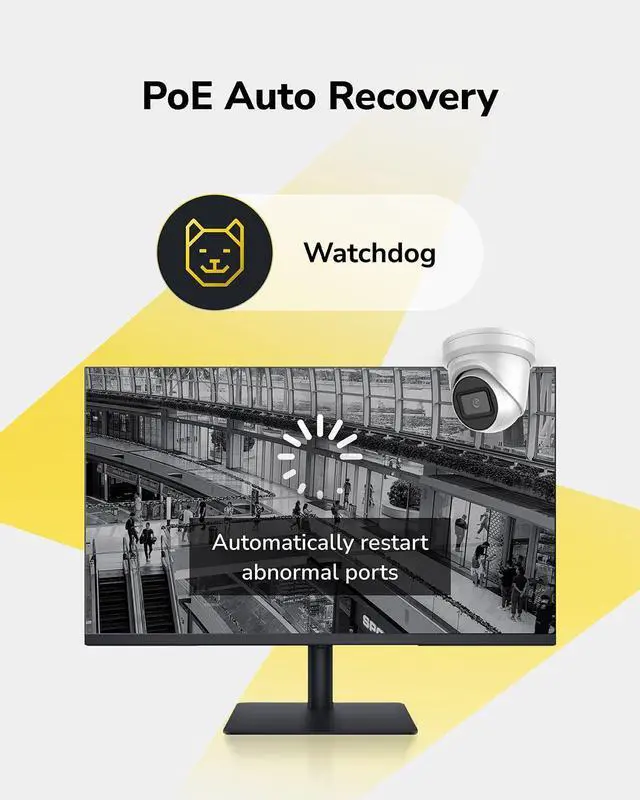Alt view image 6 of 7 - Cudy 5 Port Gigabit PoE+ Unmanaged Switch, 4 PoE 60W, Metal, GS1005P | 4x GbE 802.3af/at 30W, 1x GbE upstream, 10 Gbps capacity, port isolation/250m mode, watchdog, SPCC body, tabletop/wall