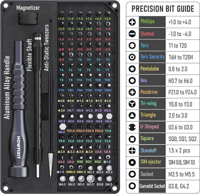 Alt view image 4 of 7 - PRO MAX 106-in-1 Precision Screwdriver Set for iPhone, Smartphone, MacBook, Laptop, Tablet, Camera, Switch, PS5, Xbox, Game Console & Controller Repair