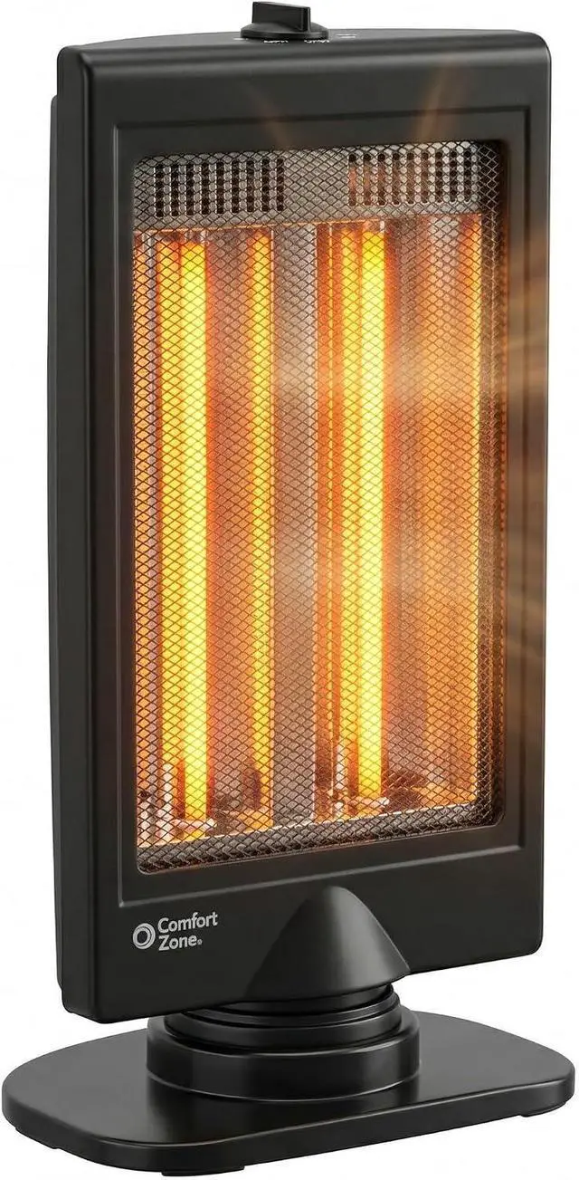 Main image of Comfort Zone Oscillating Portable Space Heater, Flat Panel, Halogen, Infrared, Electric, Adjustable Tilt, Overheat Sensor, Stay-Cool, & Tip-Over Switch, Ideal for Home, Bedroom, & Office, 800W, CZHTV9