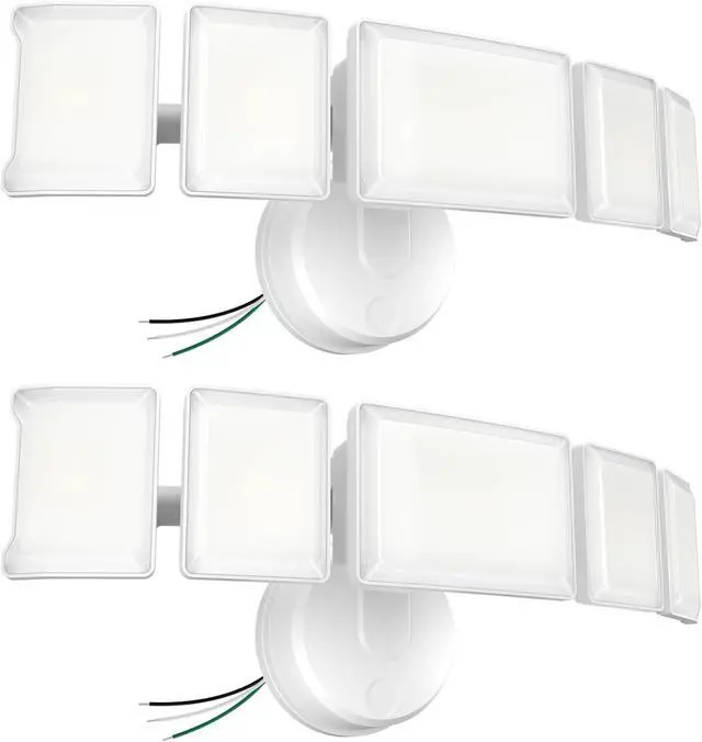 Main image of Olafus 130W Flood Light Outdoor 2 Pack, Switch Controlled 13000LM, 6500K LED Security Floodlight with 5 Adjustable Head, IP65 Waterproof Wired for House Yard White