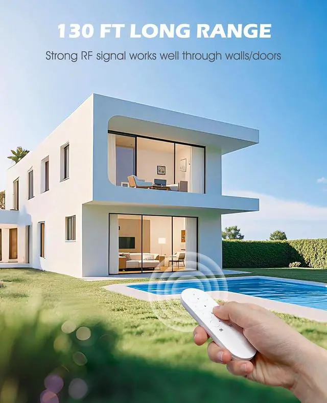 Alt view image 2 of 7 - Wireless Remote Control Outlet, SURNICE Mini Remote Light Switch 10A/1200W for Christmas Lights, Up to 130 FT Long Range, FCC and ETL Certified
