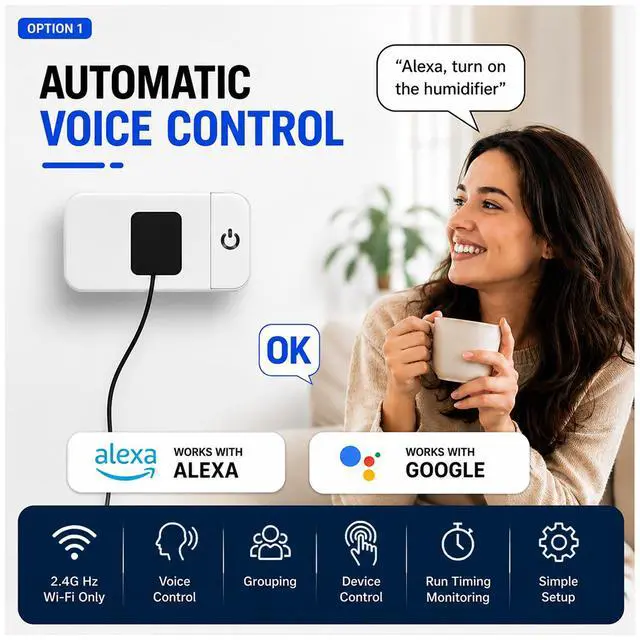 Alt view image 7 of 7 - 4 Pack Smart Home Wi-Fi Plugs - Alexa & Google Home Compatible, White, Toggle Switch, Automatic Operation