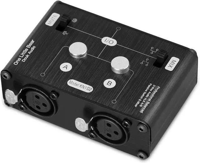 Main image of Douk Audio 2 Way XLR Balanced Stereo Audio Switcher Passive A/B Mini Switch Box Mixer Sound Splitter (KN102, 2-IN-1-OUT)
