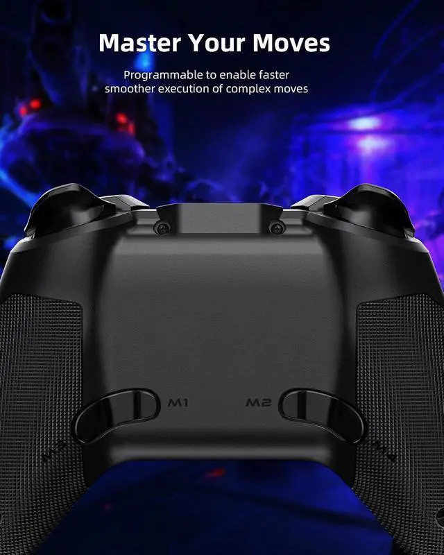 Alt view image 4 of 7 - Forty4 Wireless Gaming Controller, Game Controller for PC Windows 7/8/10/11, PS3, Switch, Dual-Vibration Joystick Gamepad for Computer