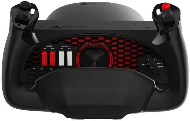 Main image of Honeycomb Aeronautical Alpha Flight Controls Yoke & Switch Panel | 180 Degree Rotation, Steel Shaft with Ball Bearings, 5-Pos Ignition, USB-C Pc and Mac