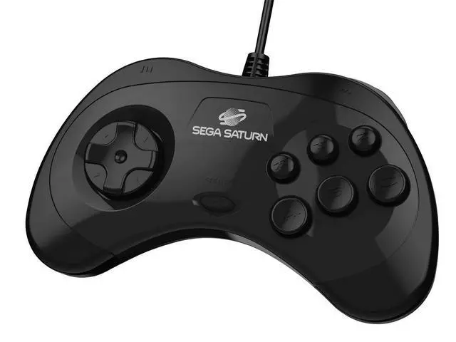 Alt view image 2 of 7 - Retro-Bit Official Sega Saturn USB Controller Pad for Sega Genesis Mini, PS3, PC, Mac, Steam, Switch - USB Port (Black)