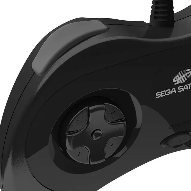 Alt view image 3 of 7 - Retro-Bit Official Sega Saturn USB Controller Pad for Sega Genesis Mini, PS3, PC, Mac, Steam, Switch - USB Port (Black)