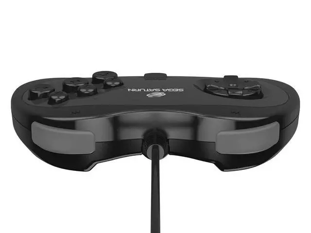 Alt view image 5 of 7 - Retro-Bit Official Sega Saturn USB Controller Pad for Sega Genesis Mini, PS3, PC, Mac, Steam, Switch - USB Port (Black)