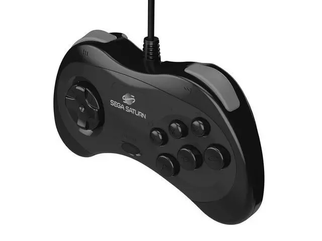 Alt view image 6 of 7 - Retro-Bit Official Sega Saturn USB Controller Pad for Sega Genesis Mini, PS3, PC, Mac, Steam, Switch - USB Port (Black)