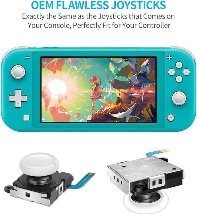 Alt view image 3 of 6 - Joystick Replacement for Switch Lite 19 in 1 OEM Analog Stick Thumbstick Parts Repair Tool Kit Accessories with Y00 Triwing Screwdriver, Thumb Caps, Tweezers for OLED JoyCon Joy Con Controller