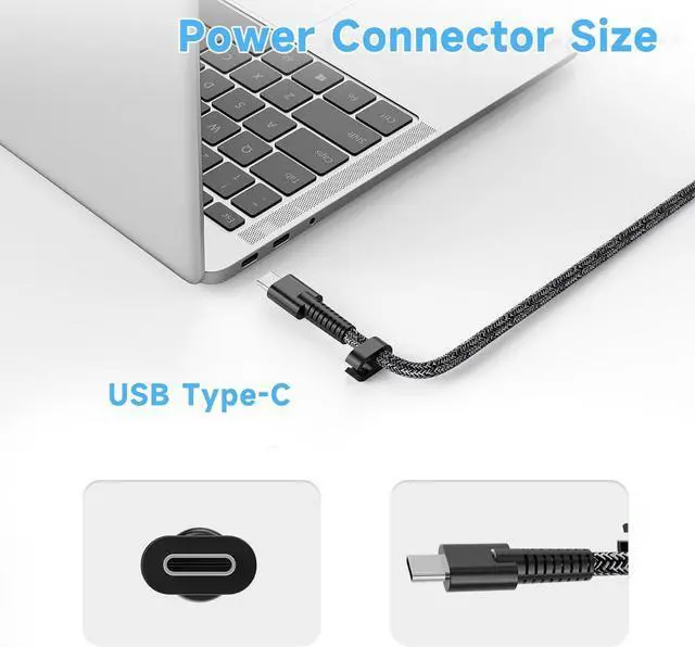 Alt view image 7 of 7 - 90W USB-C Charger Compatible with HP Spectre Envy x360 | 20V 4.5A Type-C Adapter. Fits EliteBook 1040, ZBook x2, 14-17. Replaces 904144-850 ADP-90FE L45440-003 2LN85AA.