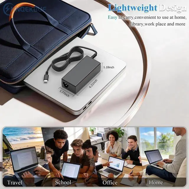 Alt view image 5 of 7 - Laptop Charger 65W USB C Power Adapter Compatible with Dell Chromebook 3100 3110 5190 5300 3300 3380 3400 3500 Latitude 5400 5420 5430 5440 5520 5530 5540 7340 7420 7430 7440 7480 7490 3340 3440 3540