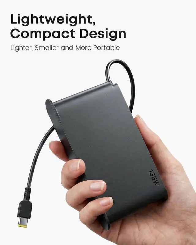 Alt view image 4 of 6 - 135W Charger Compatible with Lenovo Thinkpad P1 X1 Docking Station | Compatible with ThinkPad P15v T15p, ideapad Gaming 3, Yoga Slim 7, Slim Tip AC Adapter 4X20E50558, ADL135NLC3A, ADL135NDC3A