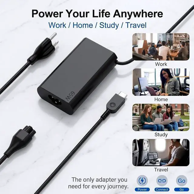 Alt view image 6 of 7 - 2026 AI Laptop 65W USB C Charger Compatible with Lenovo Thinkpad X1