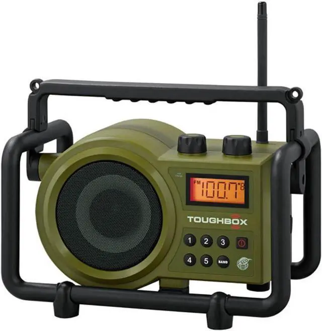 Main image of Sangean TB-100 TOUGHBOX FM/AM/Aux Ultra-Rugged Digital Rechargeable Radio, Green