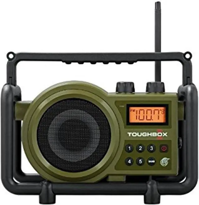 Alt view image 2 of 4 - Sangean TB-100 TOUGHBOX FM/AM/Aux Ultra-Rugged Digital Rechargeable Radio, Green