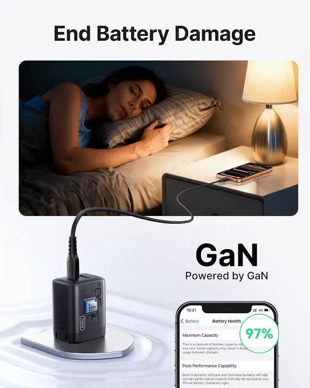 Alt view image 5 of 7 - INIU USB C Charger, 30W PD QC 3.0 Dual Port Type C Fast Charging Compact Charger Block with Foldable Plug for iPhone 17 16 15 Pro Max Samsung S24 S23 Note 20 iPad Pro Google AirPods etc